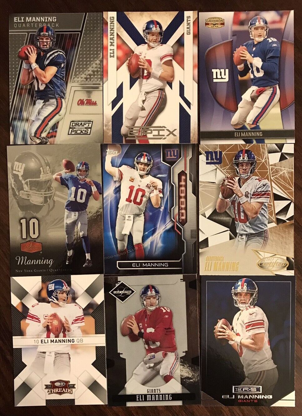 Eli Manning Lot 51 Cards All Different Near Mint